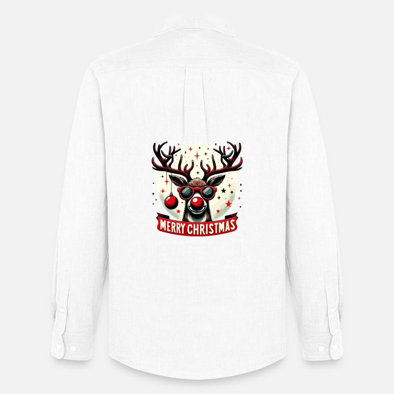 Rentier-Weihnachtsspaß - Original Pullover - Männer Oxford Hemd von Stanley/Stella - Weiß