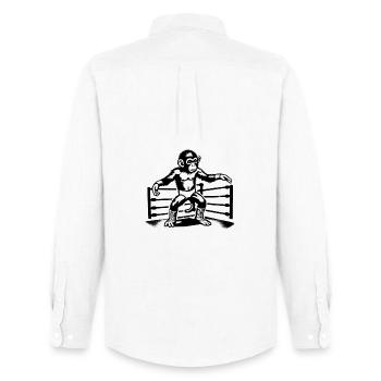 Wrestling Monkey World - Men's Oxford Shirt by Stanley/Stella - white - Back - AI Model Male 185 dark (185cm)