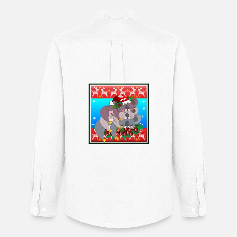 HÄSSLICHER WEIHNACHTSPULLOVER - KOALA BEAR FAMILY - Männer Oxford Hemd von Stanley/Stella - Weiß