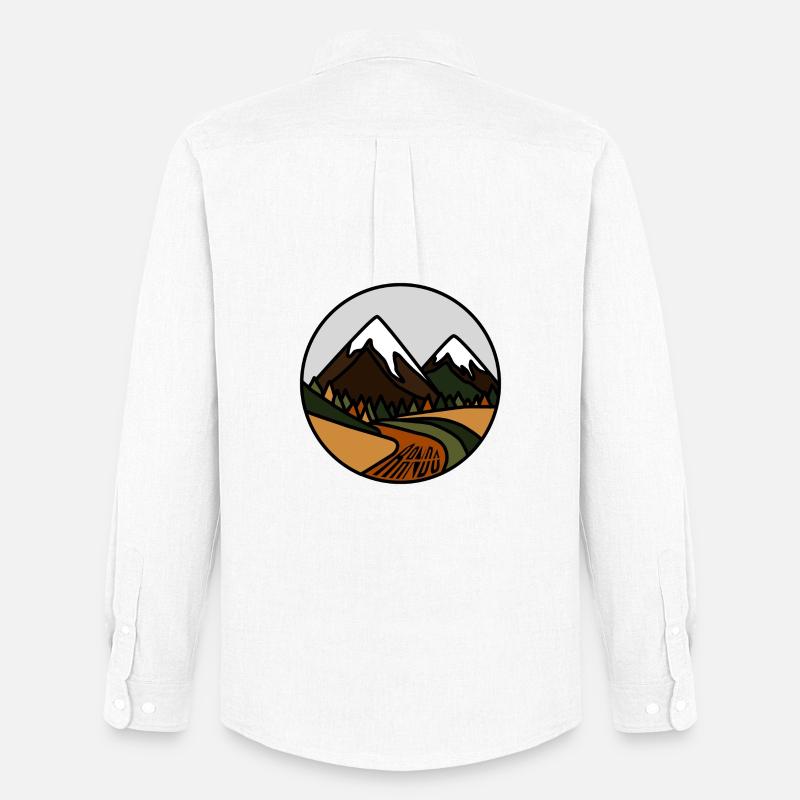 Schneebedeckte Berge und Alpentäler - Männer Oxford Hemd von Stanley/Stella - Weiß