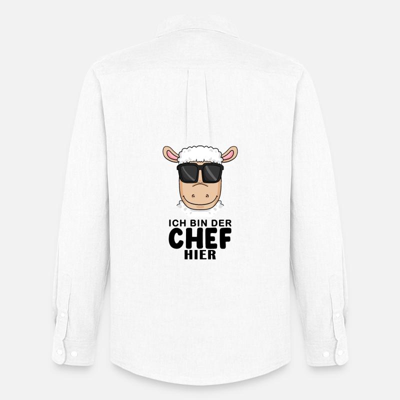 Chef Spruch mit Schaf Motiv - Männer Oxford Hemd von Stanley/Stella - Weiß