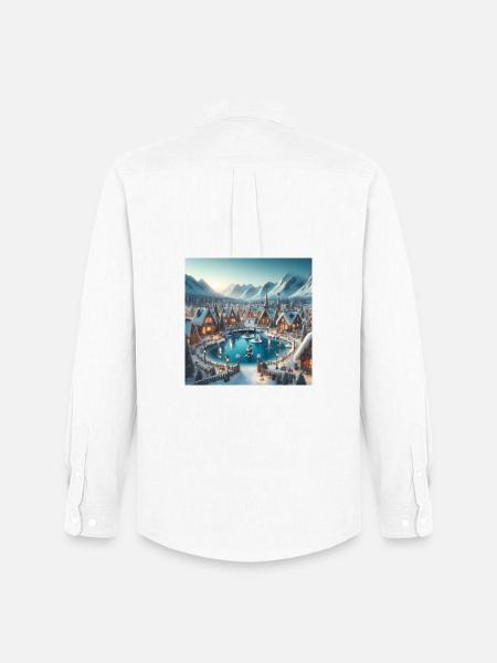 Scandinavian Christmas Village - Men's Oxford Shirt by Stanley/Stella - white