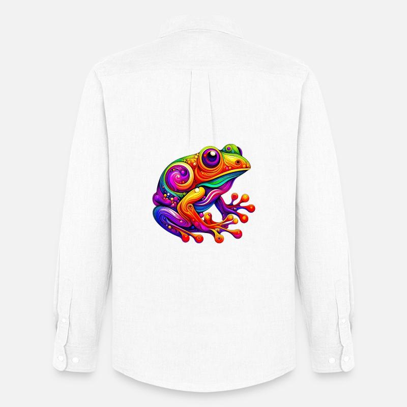 Frosch - Männer Oxford Hemd von Stanley/Stella - Weiß