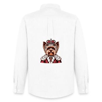 Yorkshire Terrier King - Men's Oxford Shirt by Stanley/Stella - white - Back - AI Model Male 185 dark (185cm)