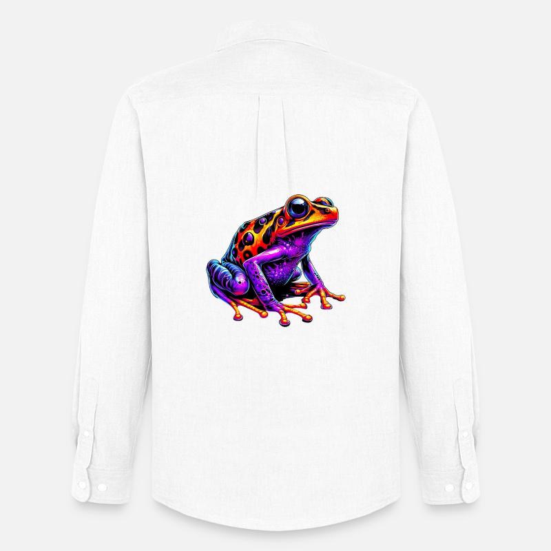 Frosch - Männer Oxford Hemd von Stanley/Stella - Weiß