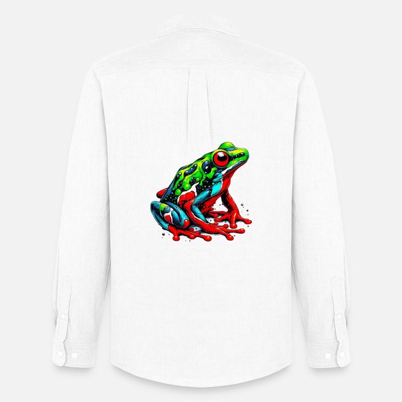 Frosch - Männer Oxford Hemd von Stanley/Stella - Weiß