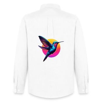 Hummingbird - Men's Oxford Shirt by Stanley/Stella - white - Back - AI Model Male 185 dark (185cm)