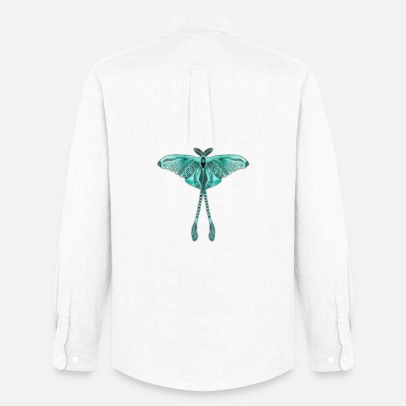 Chinesische Mondmotte - Luna Moon Moth - Männer Oxford Hemd von Stanley/Stella - Weiß