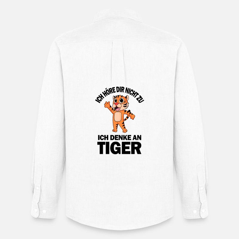 Tiger Spruch - Tiger Sprüche - Männer Oxford Hemd von Stanley/Stella - Weiß