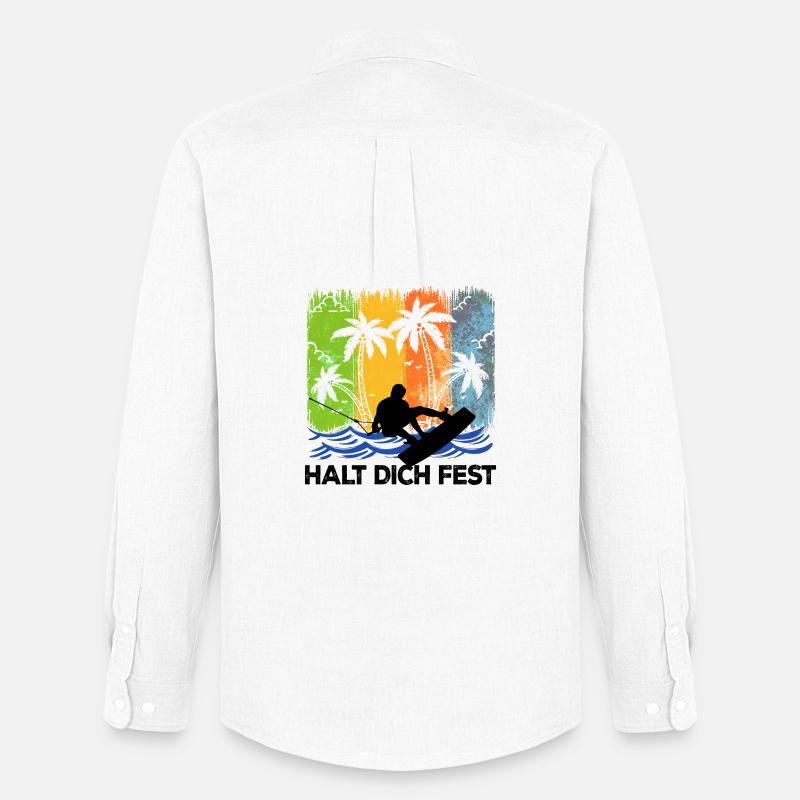 Wakeboard Kitesurfer Statement Surf Stunt Wave - Chemise Oxford homme Stanley/Stella - blanc