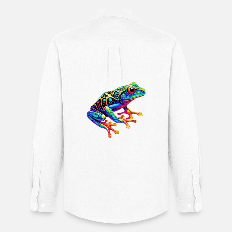 Frosch - Männer Oxford Hemd von Stanley/Stella - Weiß