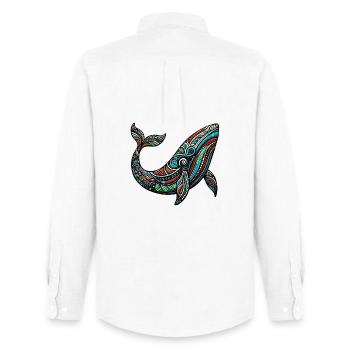 Baleine - Chemise Oxford homme Stanley/Stella - blanc - Dos - AI Model Male 185 dark (185cm)