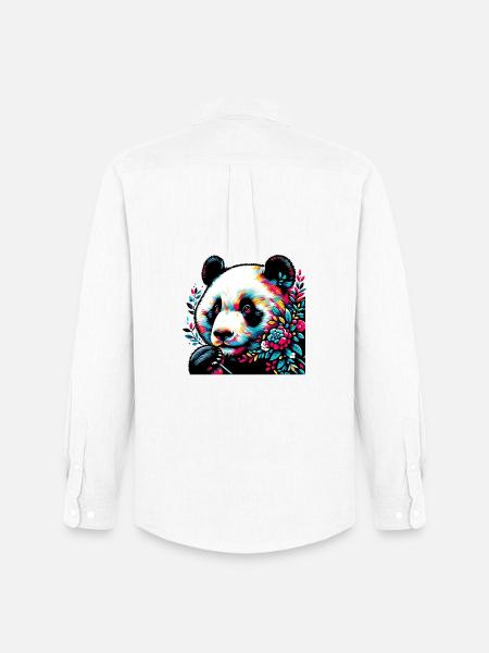 Panda - Men's Oxford Shirt by Stanley/Stella - white