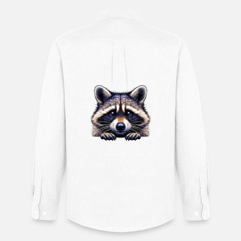 Waschbär - Männer Oxford Hemd von Stanley/Stella - Weiß