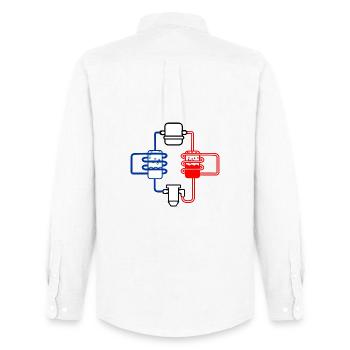Heat pump red blue - Men's Oxford Shirt by Stanley/Stella - white - Back - AI Model Male 185 dark (185cm)