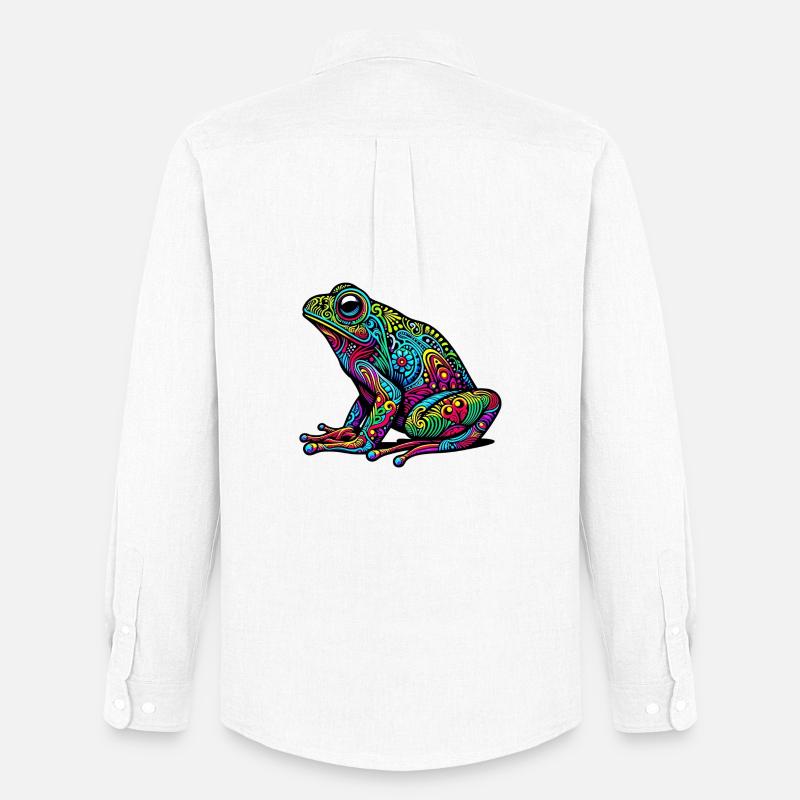 Frosch - Männer Oxford Hemd von Stanley/Stella - Weiß