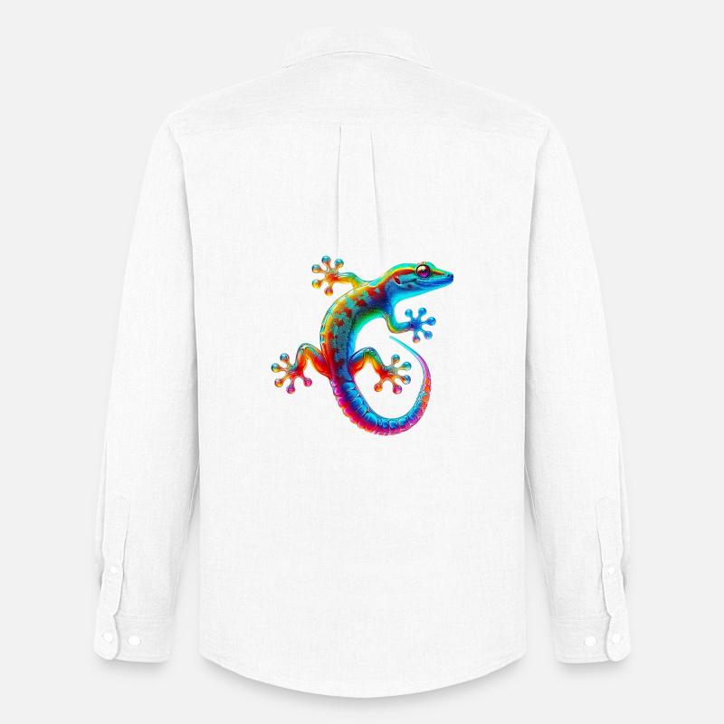 Gecko - Männer Oxford Hemd von Stanley/Stella - Weiß