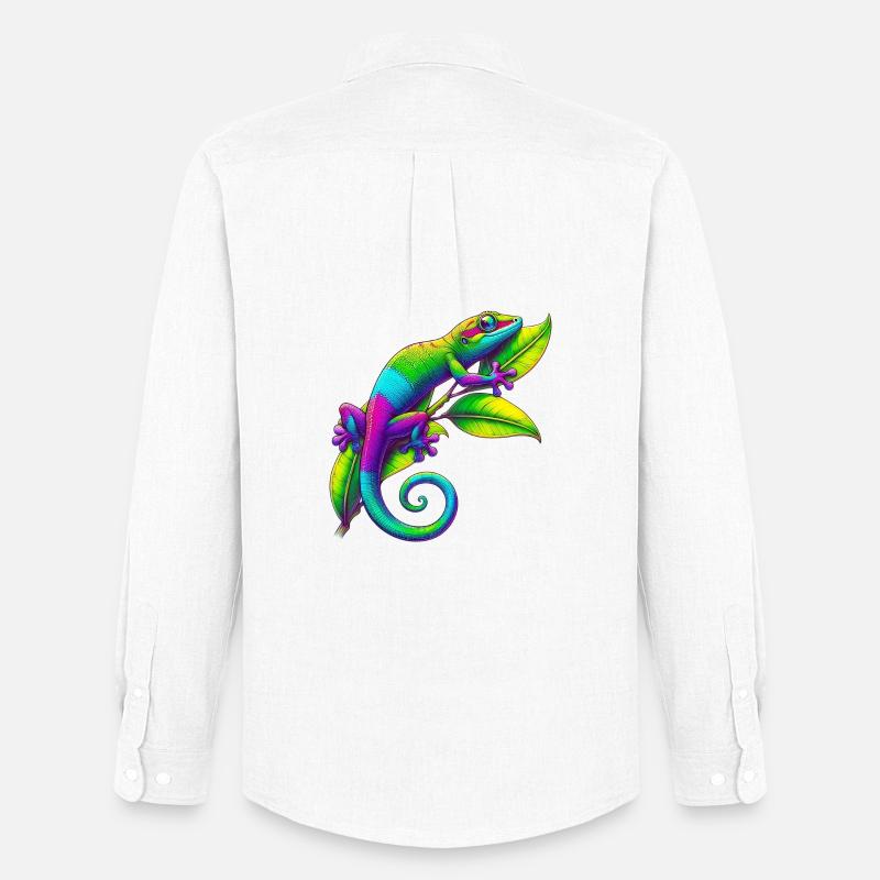 Gecko - Männer Oxford Hemd von Stanley/Stella - Weiß