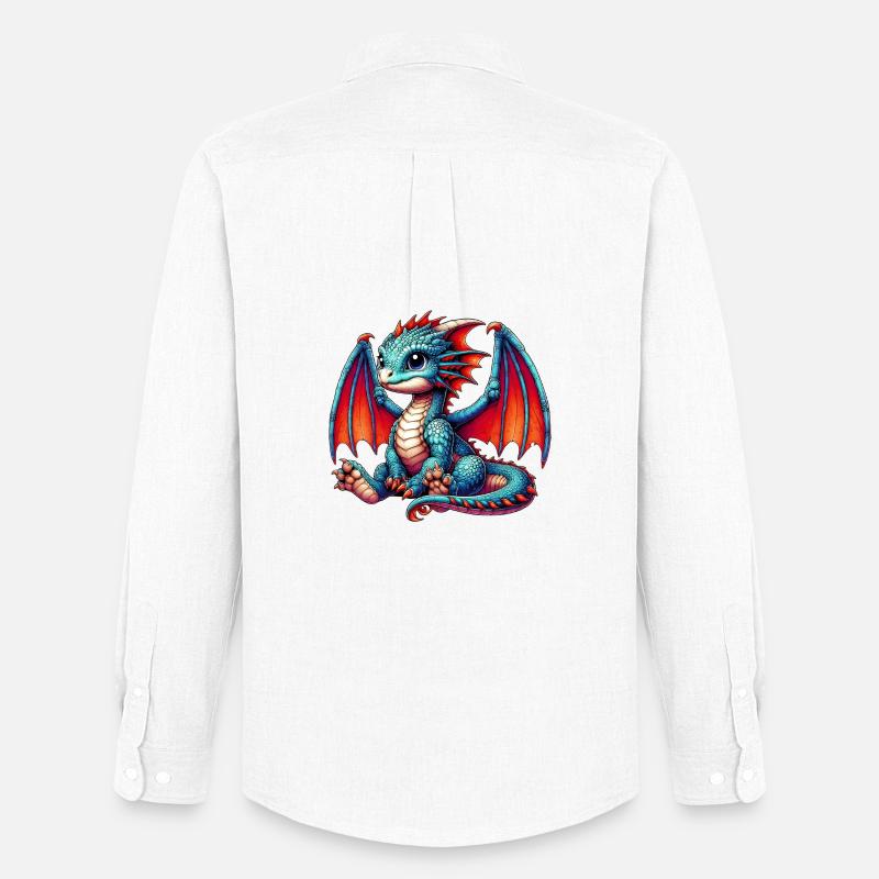 Drache - Männer Oxford Hemd von Stanley/Stella - Weiß