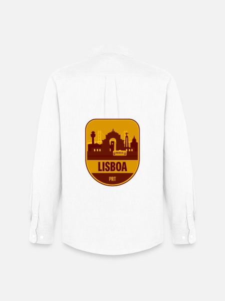 Lisboa Skyline Tram - Men's Oxford Shirt by Stanley/Stella - white