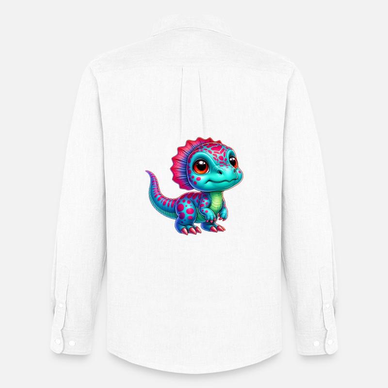 Dinosaurier - Männer Oxford Hemd von Stanley/Stella - Weiß