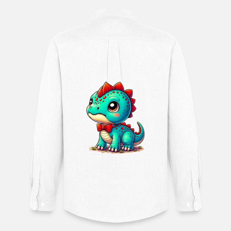 Dinosaurier - Männer Oxford Hemd von Stanley/Stella - Weiß