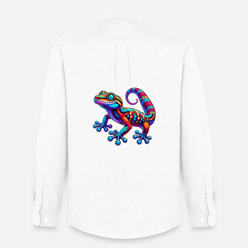 Gecko - Männer Oxford Hemd von Stanley/Stella - Weiß