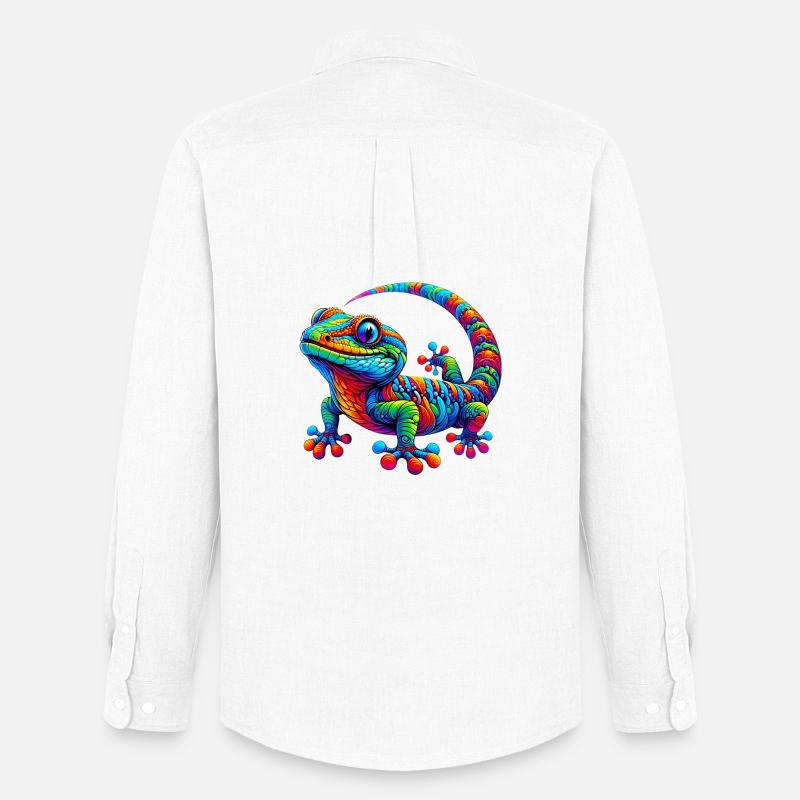 Gecko - Männer Oxford Hemd von Stanley/Stella - Weiß