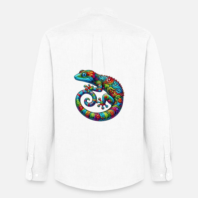 Gecko - Männer Oxford Hemd von Stanley/Stella - Weiß