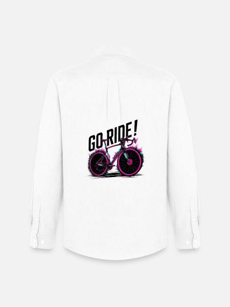 Neon Cycling Adventure Illustration - Men's Oxford Shirt by Stanley/Stella - white