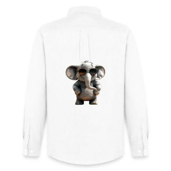 Elefant Afrika Safari Wildnis Liebe Süße Elefanten - Männer Oxford Hemd von Stanley/Stella - Weiß - Hinten - AI Model Male 185 dark (185cm)