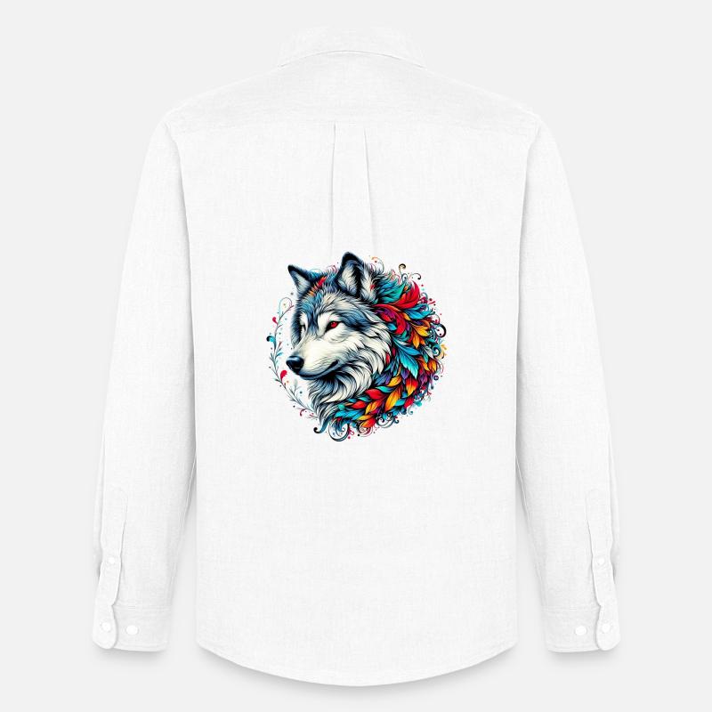 Wolf - Men's Oxford Shirt by Stanley/Stella - white