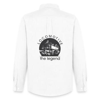 alte Lok Zug Bahn Sächsiche Bahn Symbol Logo - Männer Oxford Hemd von Stanley/Stella - Weiß - Hinten - AI Model Male 185 dark (185cm)