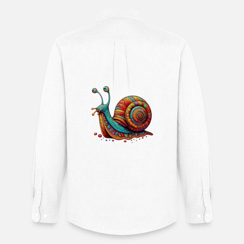 Schnecke - Männer Oxford Hemd von Stanley/Stella - Weiß
