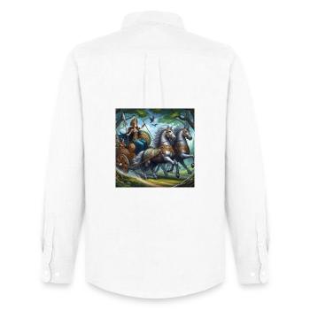 Queen Boudicca in battle - Men's Oxford Shirt by Stanley/Stella - white - Back - AI Model Male 185 dark (185cm)