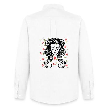 Sign Zodiac sign star logo Virgo - Men's Oxford Shirt by Stanley/Stella - white - Back - AI Model Male 185 dark (185cm)