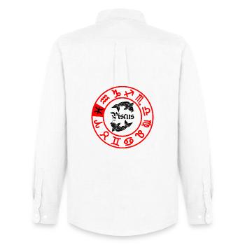 Douze signes du zodiaque signe Piscus Piscus - Chemise Oxford homme Stanley/Stella - blanc - Dos - AI Model Male 185 dark (185cm)