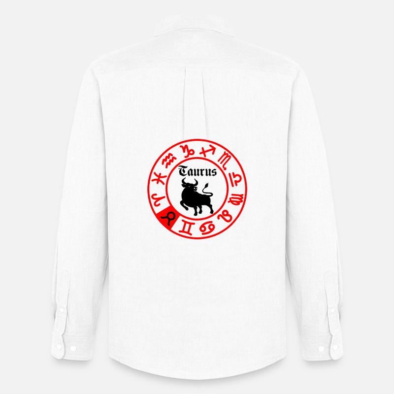 Zwölf Sternzeichen Stier Stier - Männer Oxford Hemd von Stanley/Stella - Weiß
