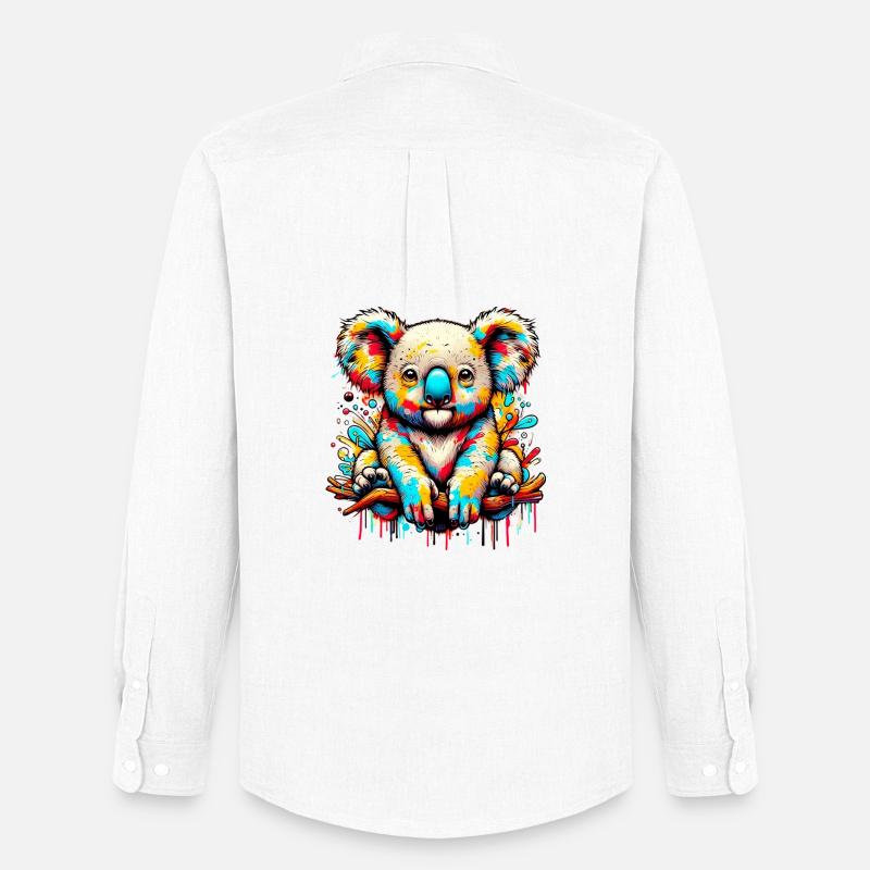 Koala - Männer Oxford Hemd von Stanley/Stella - Weiß
