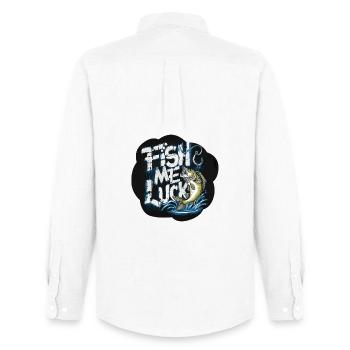 Fish Comfort Moto Design - Men's Oxford Shirt by Stanley/Stella - white - Back - AI Model Male 185 dark (185cm)