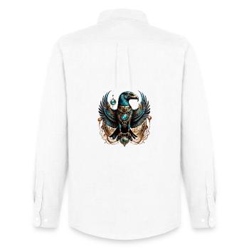 Horus, le dieu faucon. - Chemise Oxford homme Stanley/Stella - blanc - Dos - AI Model Male 185 dark (185cm)