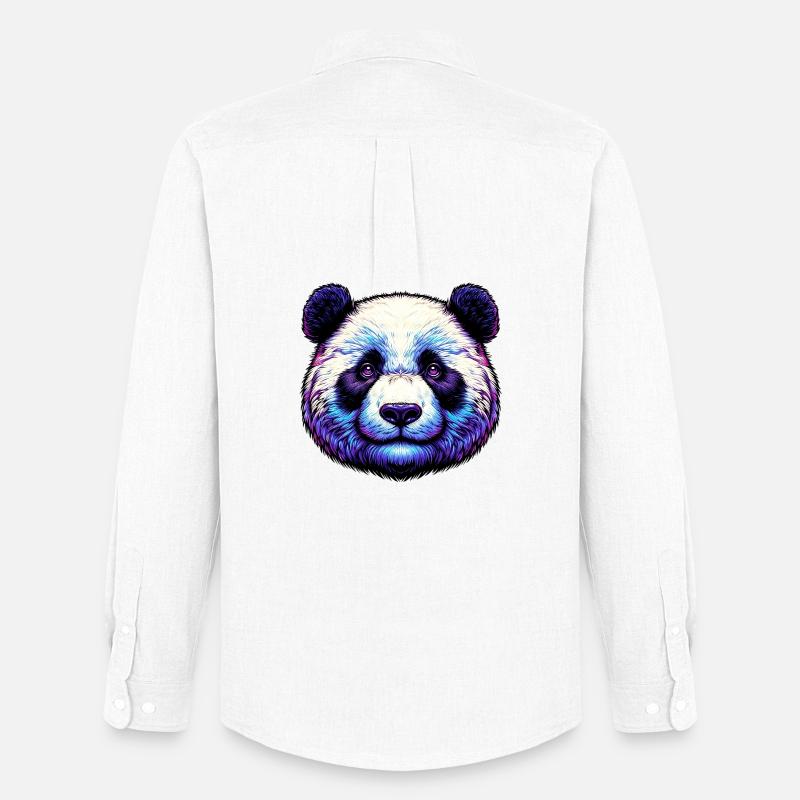 Panda - Männer Oxford Hemd von Stanley/Stella - Weiß
