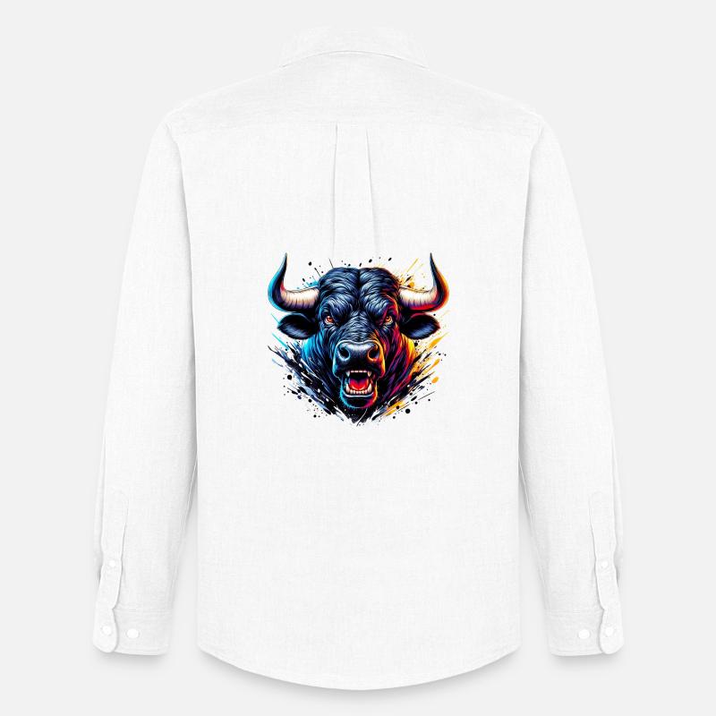 Stier - Männer Oxford Hemd von Stanley/Stella - Weiß