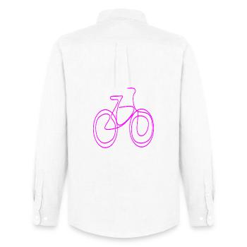 LINE ART FAHRRAD PINK MINIMALISMUS - Männer Oxford Hemd von Stanley/Stella - Weiß - Hinten - AI Model Male 185 dark (185cm)