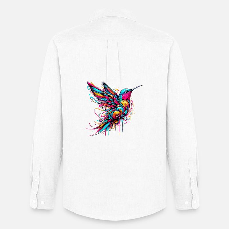 Kolibri - Männer Oxford Hemd von Stanley/Stella - Weiß