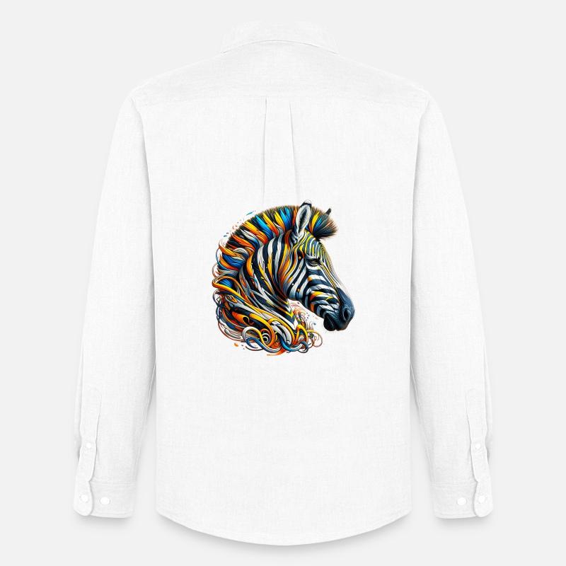 Zebra - Männer Oxford Hemd von Stanley/Stella - Weiß
