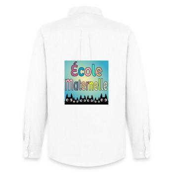 École Maternelle CHATS - Chemise Oxford homme Stanley/Stella - blanc - Dos - AI Model Male 185 dark (185cm)