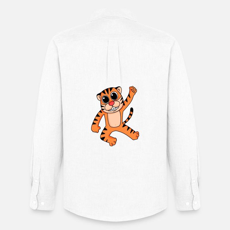 Tiger - Männer Oxford Hemd von Stanley/Stella - Weiß