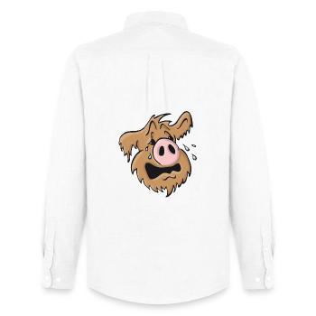 Pig dog howling - Men's Oxford Shirt by Stanley/Stella - white - Back - AI Model Male 185 dark (185cm)