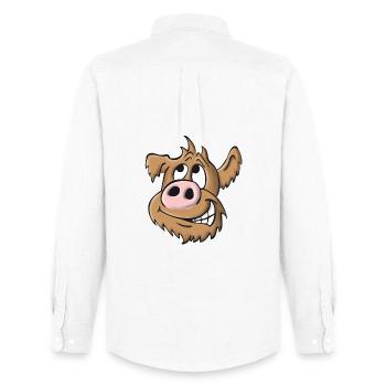 Pig dog naughty - Men's Oxford Shirt by Stanley/Stella - white - Back - AI Model Male 185 dark (185cm)
